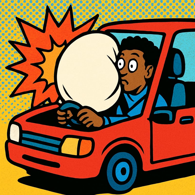 A car airbag inflates faster than you can blink.