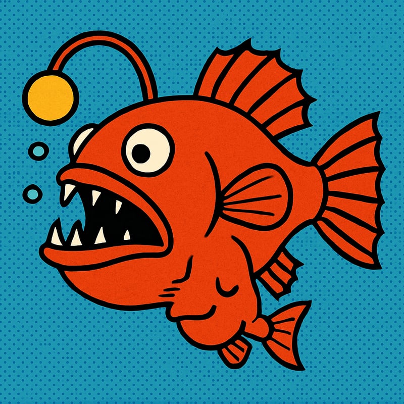 The deep-sea anglerfish male fuses to the female and becomes part of her.