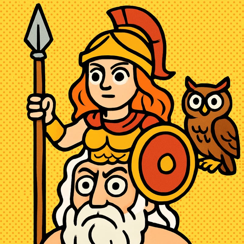 The goddess Athena was born fully grown from Zeus's head.