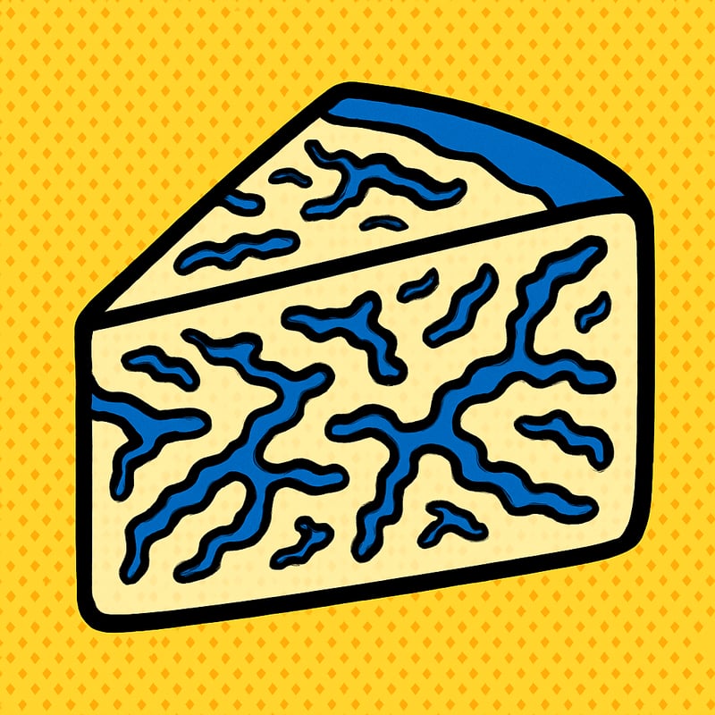 The blue streaks in blue cheese are deliberate veins of fungus.
