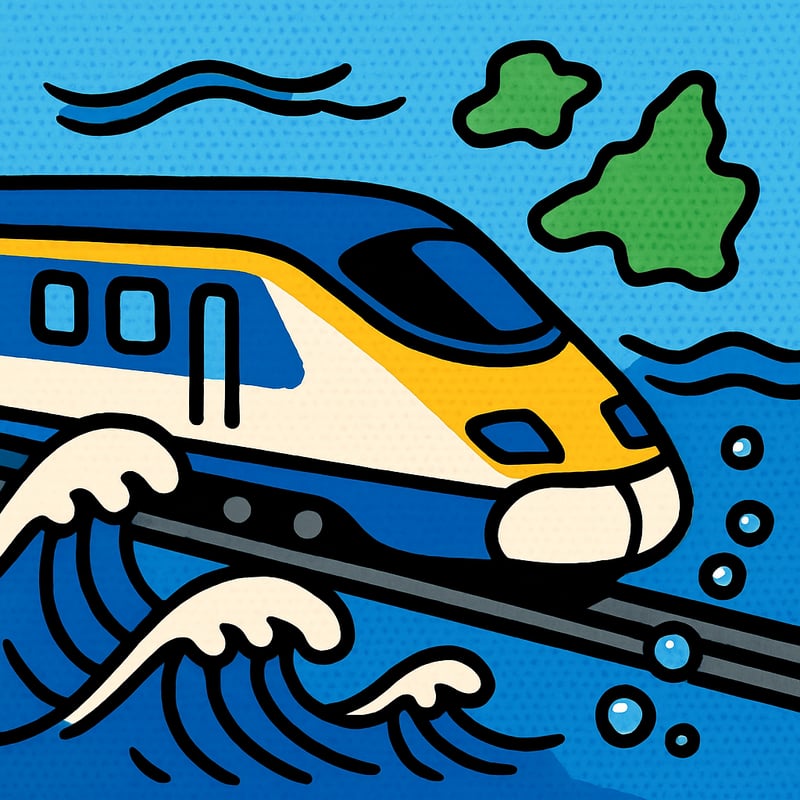 The Eurostar travels under the sea between Britain and France.