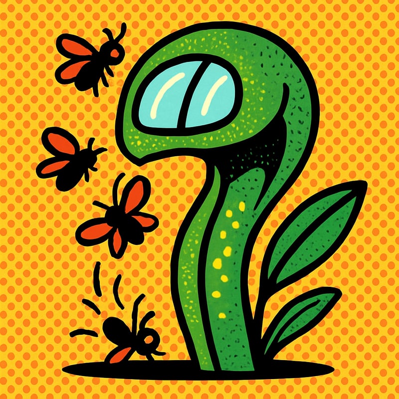 The cobra lily confuses prey with see-through "windows" in its hood.