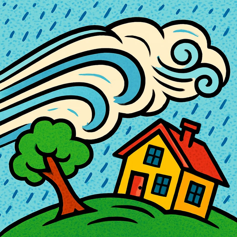 A derecho is a hurricane-force windstorm with no rotation.