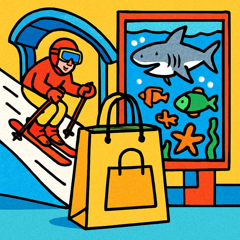 The largest shopping mall has its own ski slope and aquarium.