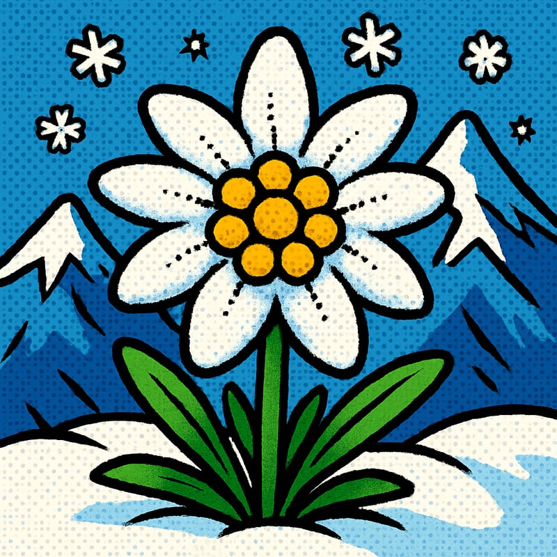 Edelweiss grows so high in the Alps that the air is thin and freezing.