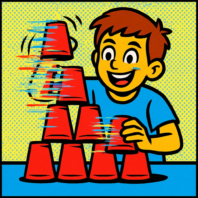 The world's fastest cup stackers move so fast it looks like a video glitch.