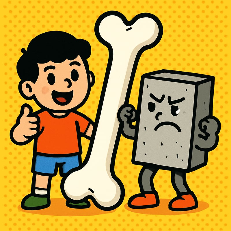 Your thigh bone is so strong it's harder than concrete.