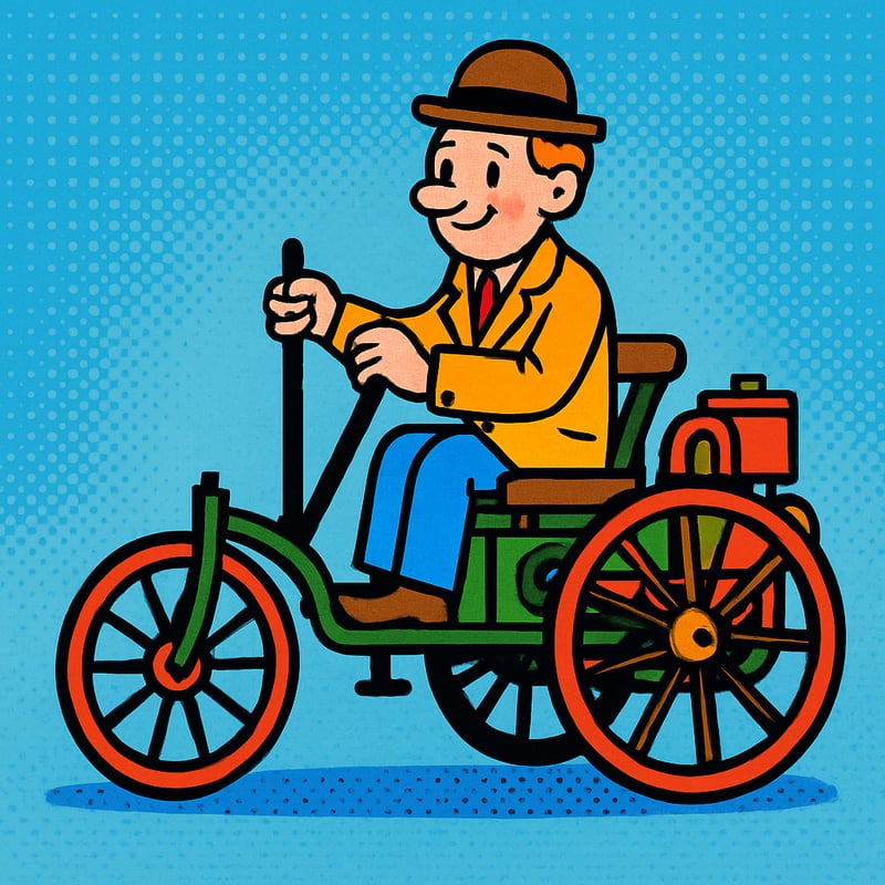 The first real car was built in 1885 and had only three wheels.