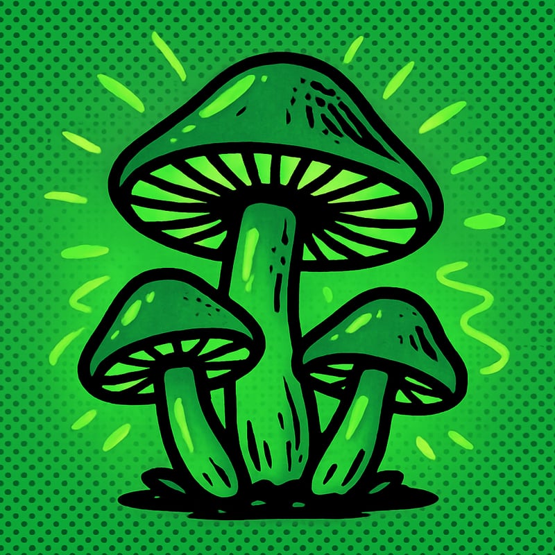 Some mushrooms glow in the dark with their own green light.