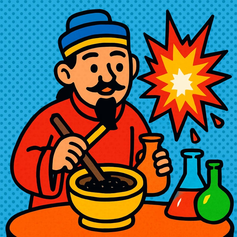 Gunpowder was invented by Chinese alchemists trying to make a potion for eternal life.