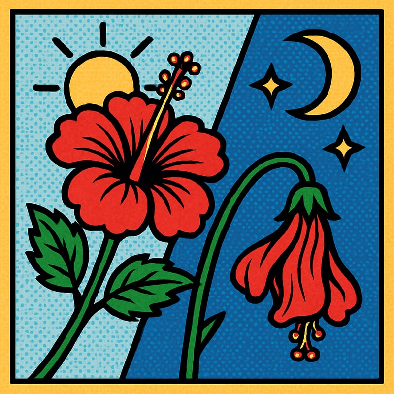 A hibiscus flower opens at dawn - and is dead by sunset.