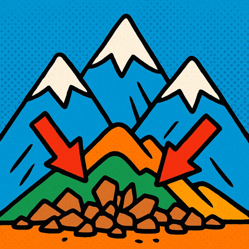The Himalayas are still being pushed taller right now.
