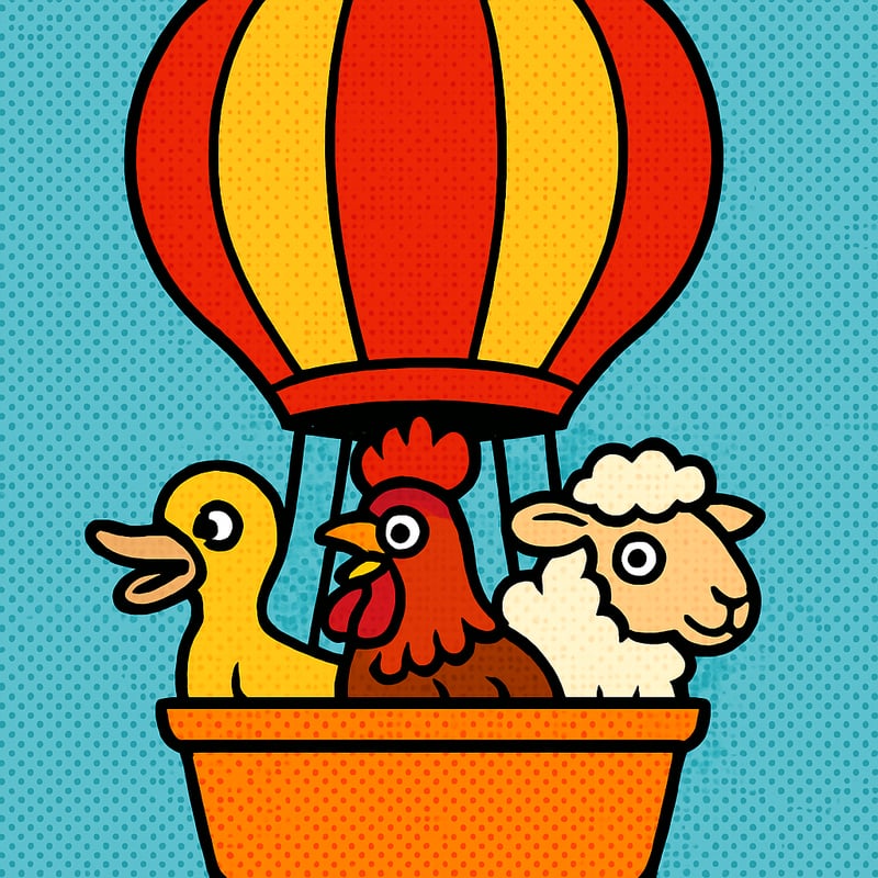 The first passengers in a hot air balloon were a duck, a rooster, and a sheep.