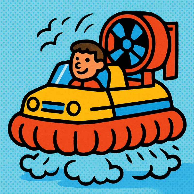 A hovercraft drives on a cushion of air, not water.