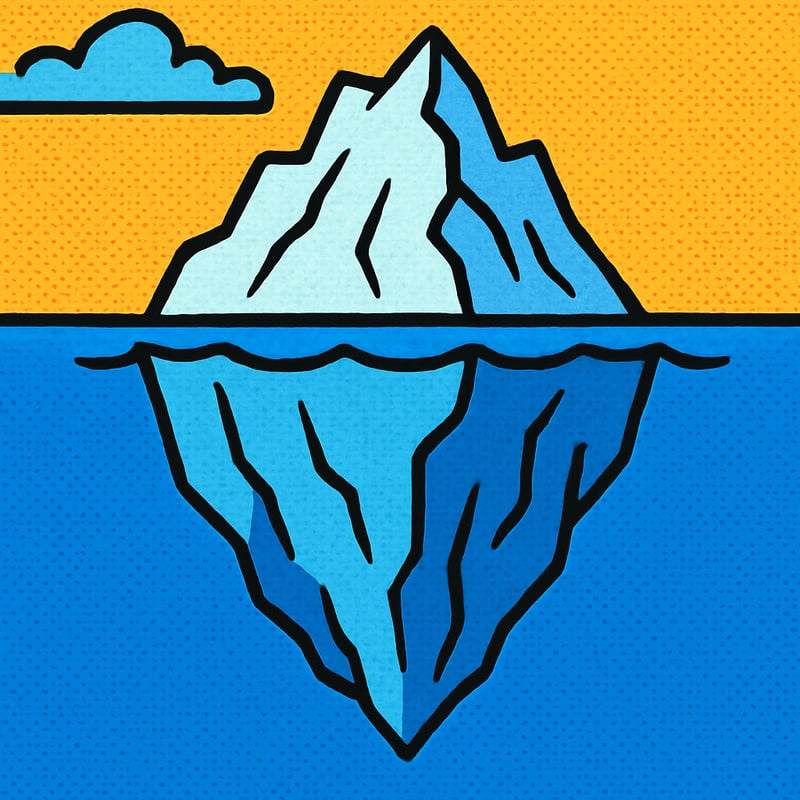 90% of an iceberg is hidden underwater.