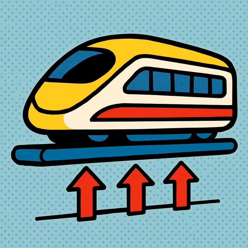 Maglev trains float above their tracks with no wheels at all.