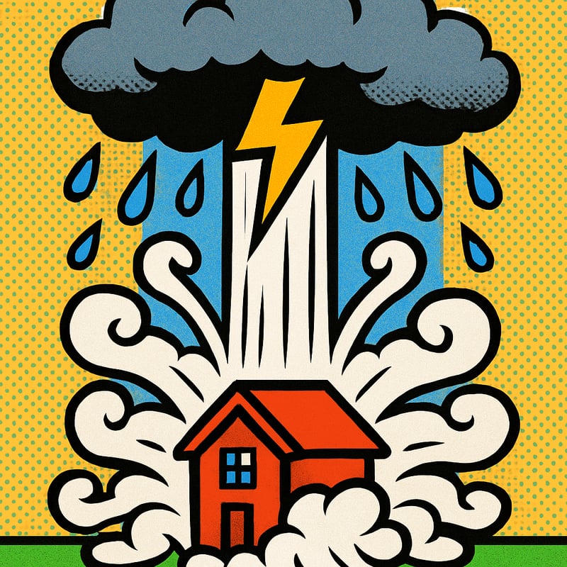 A microburst is a column of wind that crashes straight down from a thunderstorm.