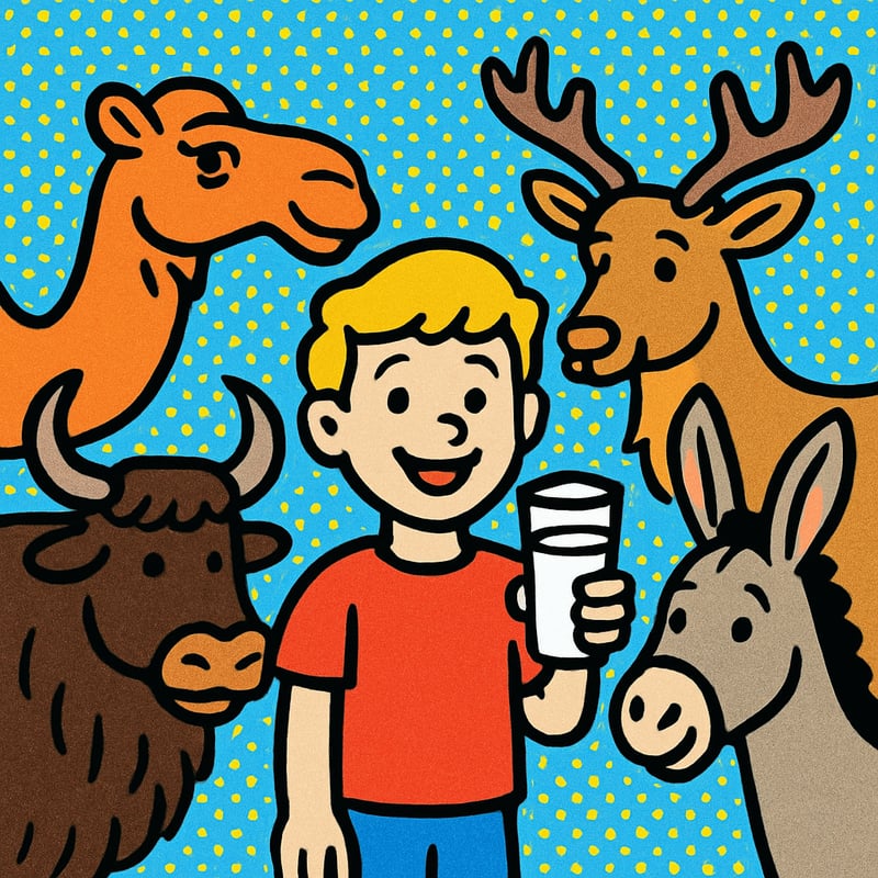 Around the world, people drink milk from many different animals.