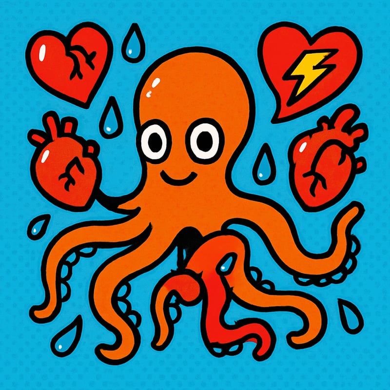 An octopus has three hearts and blue blood.