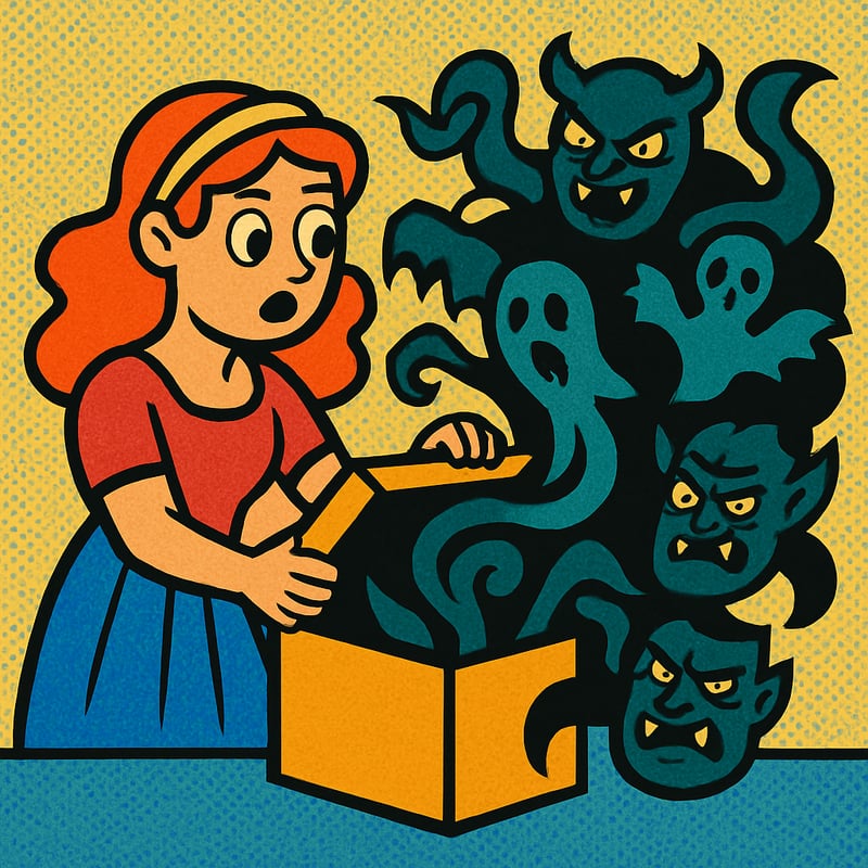 Pandora opened a forbidden box and let every trouble loose in the world.