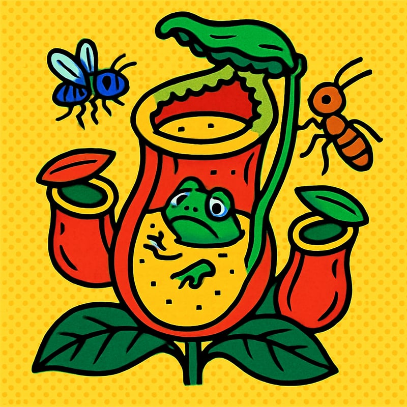 Pitcher plants are slippery cups full of digestive soup.
