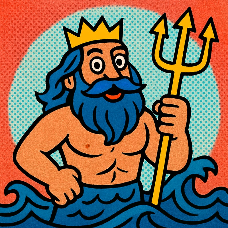 Poseidon ruled the seas with a three-pronged spear called a trident.