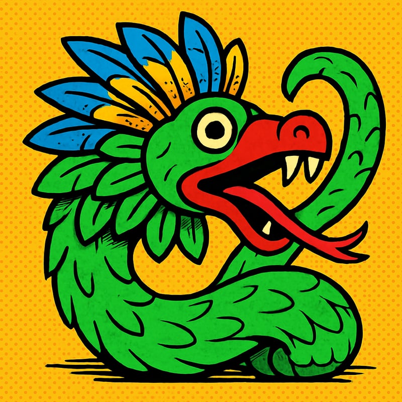 The Aztecs worshipped a giant feathered serpent god named Quetzalcoatl.