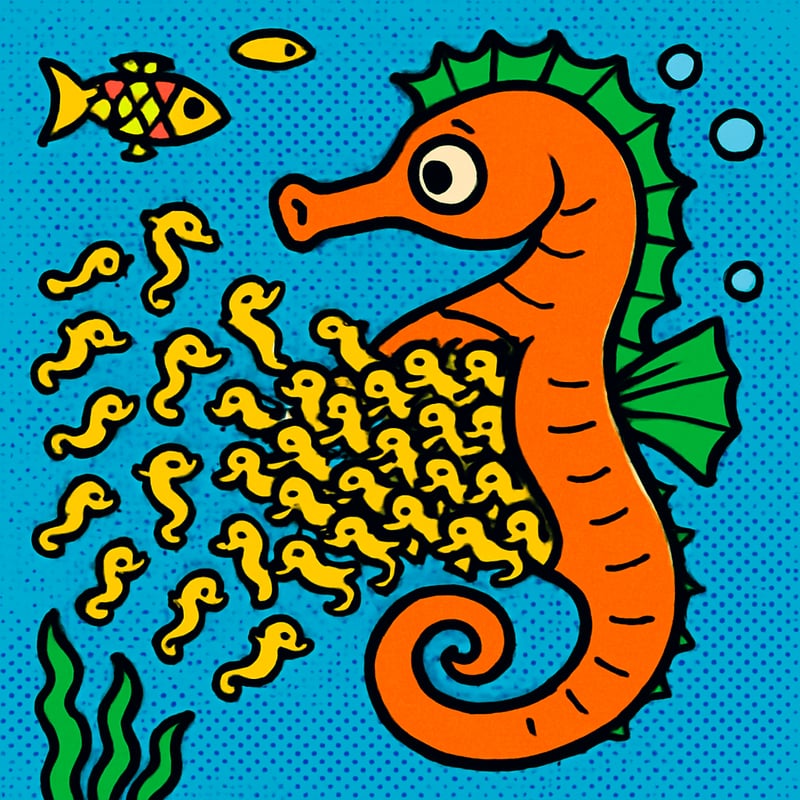 Seahorse dads give birth - sometimes to 2,000 babies at once.