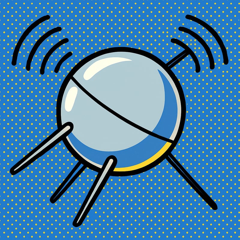 The first satellite was a beach-ball-sized metal sphere that beeped.