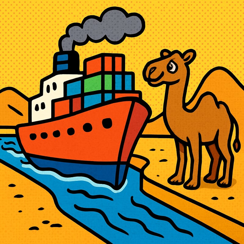 The Suez Canal saves ships from a 5,000-mile detour around Africa.