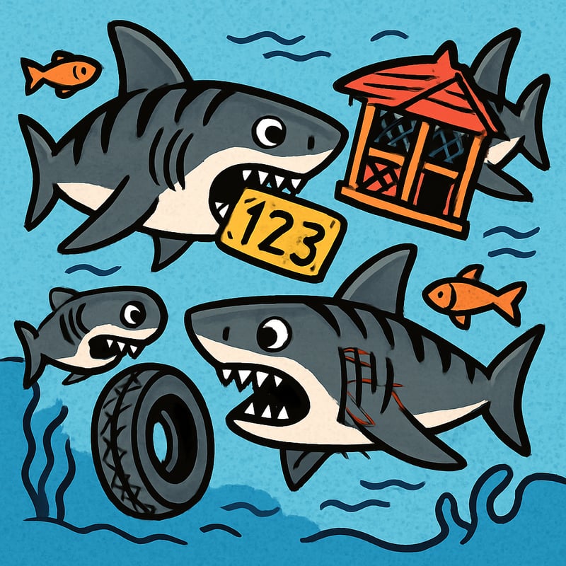 Tiger sharks have eaten license plates, tires, and a chicken coop.
