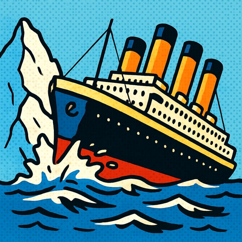 The Titanic took less than three hours to sink after hitting an iceberg.