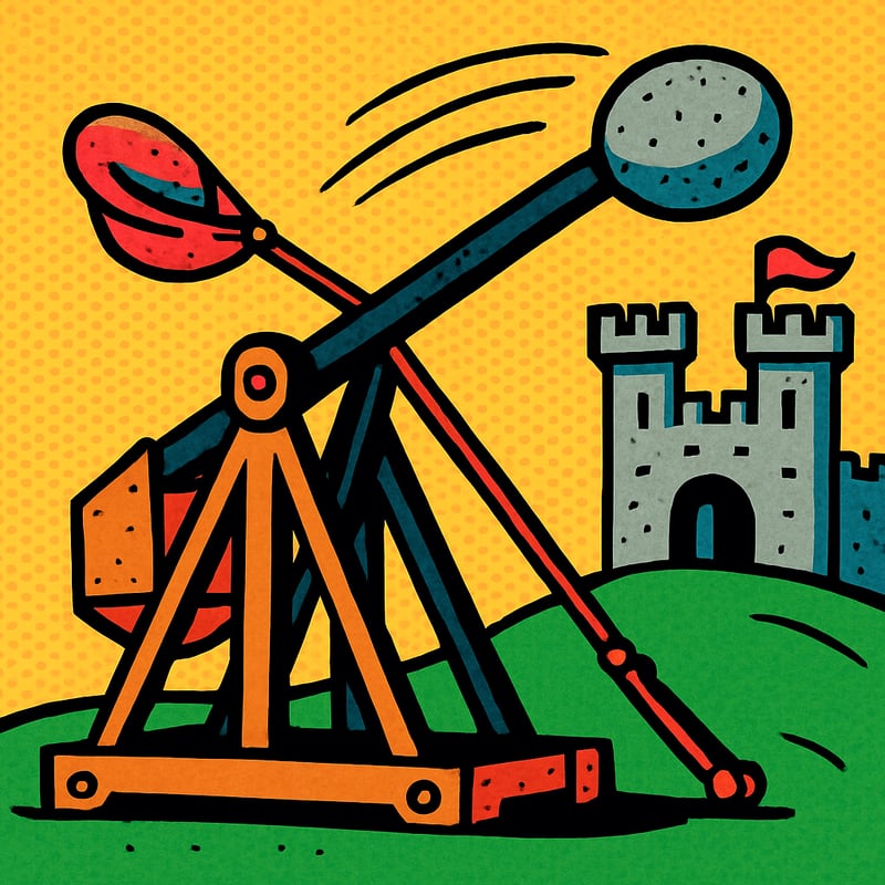 Medieval trebuchets could fling 300-pound stones the length of a football field.