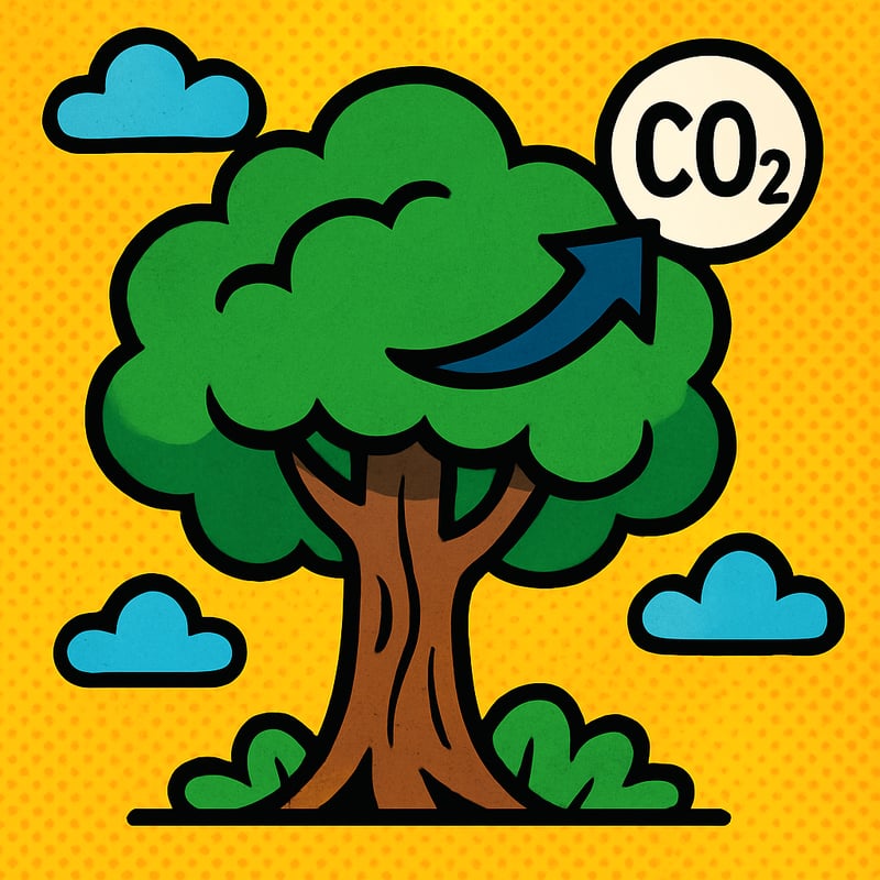 Trees pull carbon dioxide straight out of the sky.