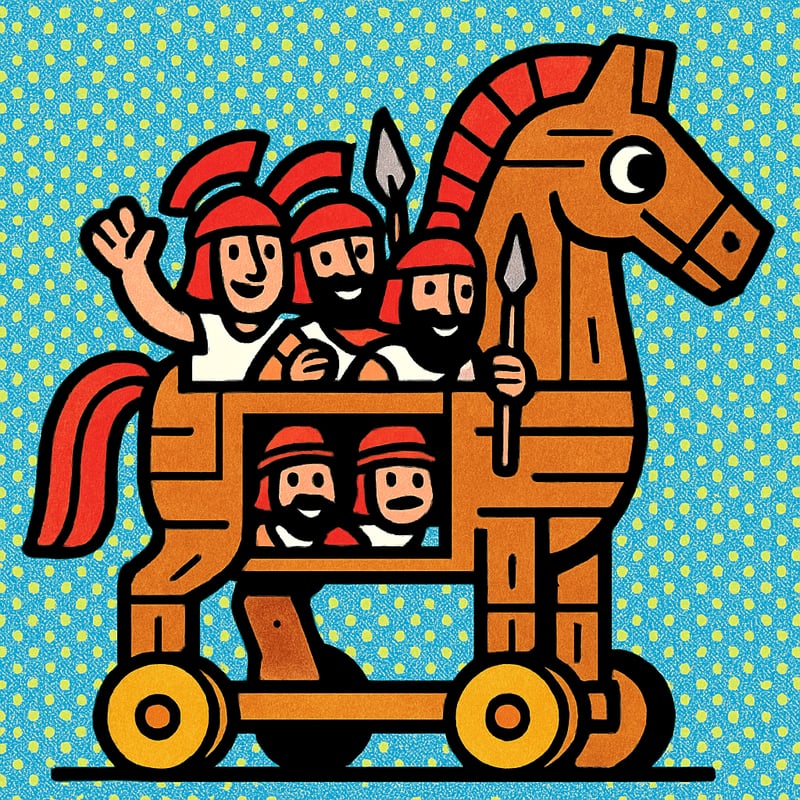 The Greeks won the Trojan War by hiding inside a giant wooden horse.