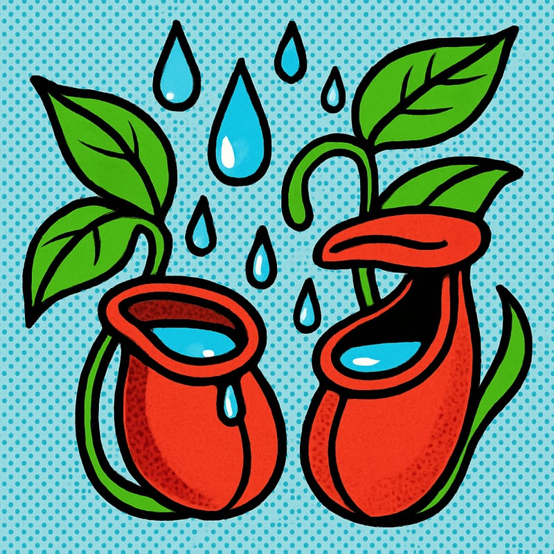 Tropical pitcher plants collect their own drinking water from rainfall.