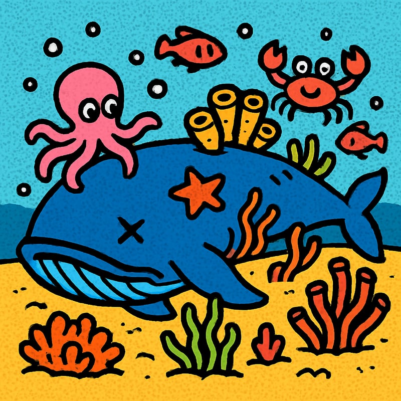 A dead whale on the seafloor feeds a whole ecosystem for decades.