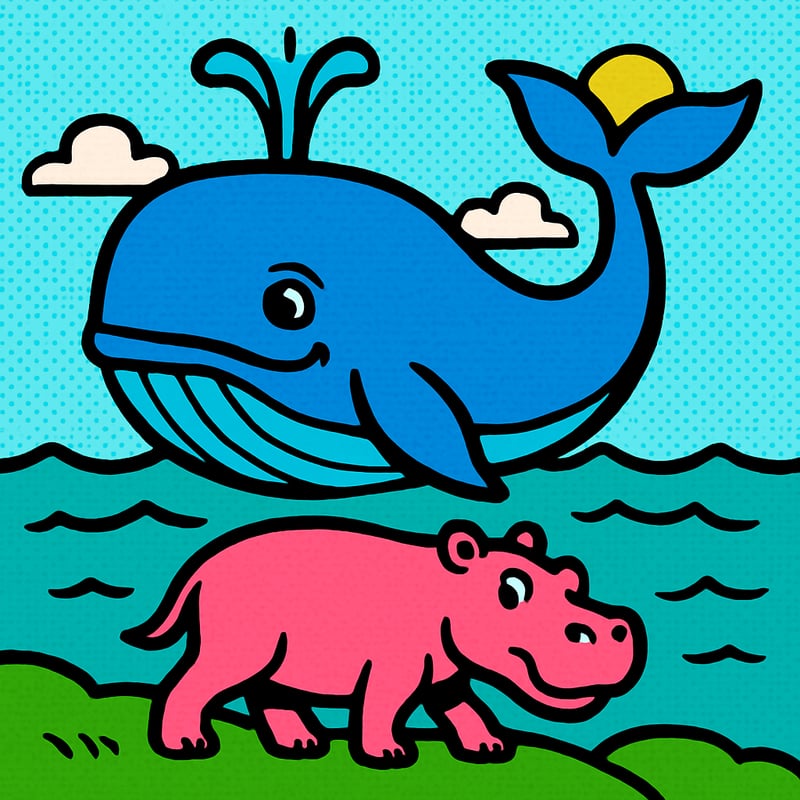 Whales evolved from four-legged mammals that walked on land.