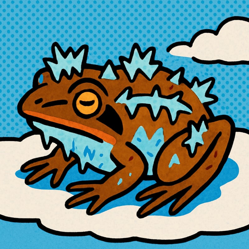 Wood frogs survive being frozen solid for months.