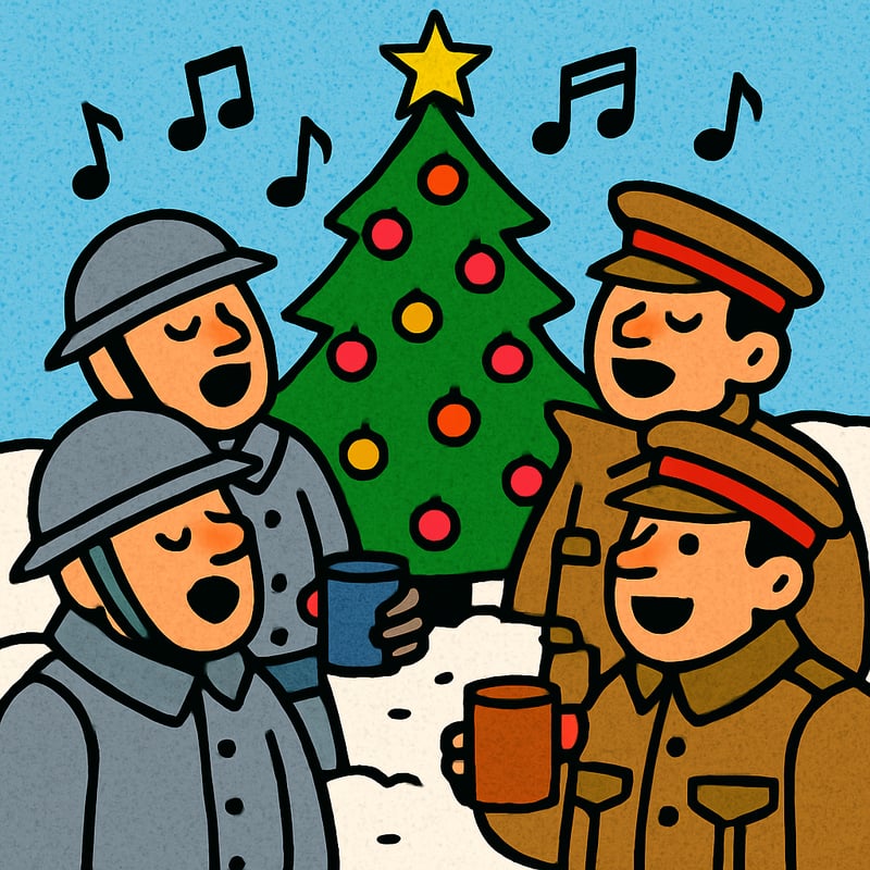 On Christmas Eve 1914, enemy soldiers in WWI stopped fighting and sang carols together.