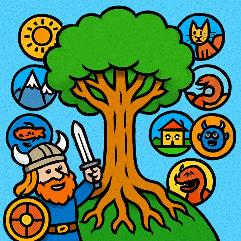 The Vikings believed a giant tree connected nine different worlds.