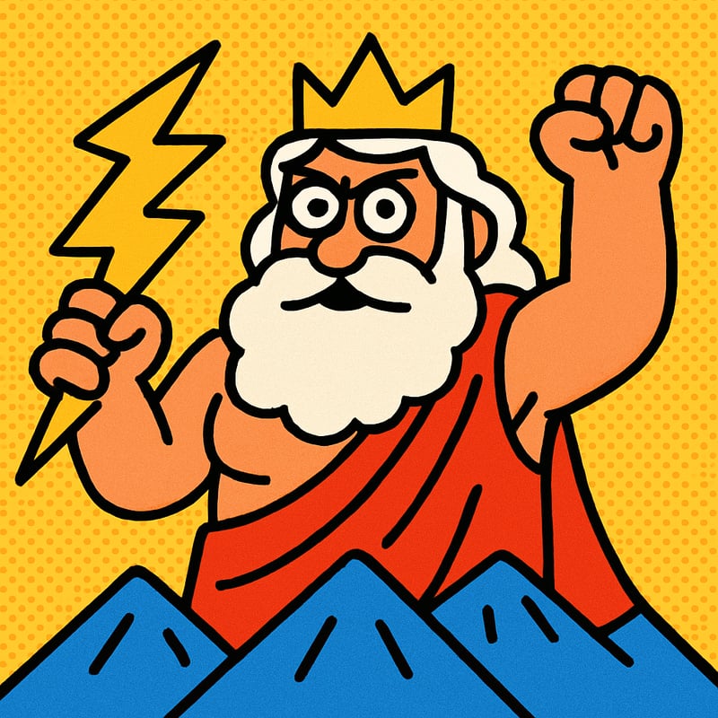 Zeus was the king of the Greek gods and the boss of the sky.